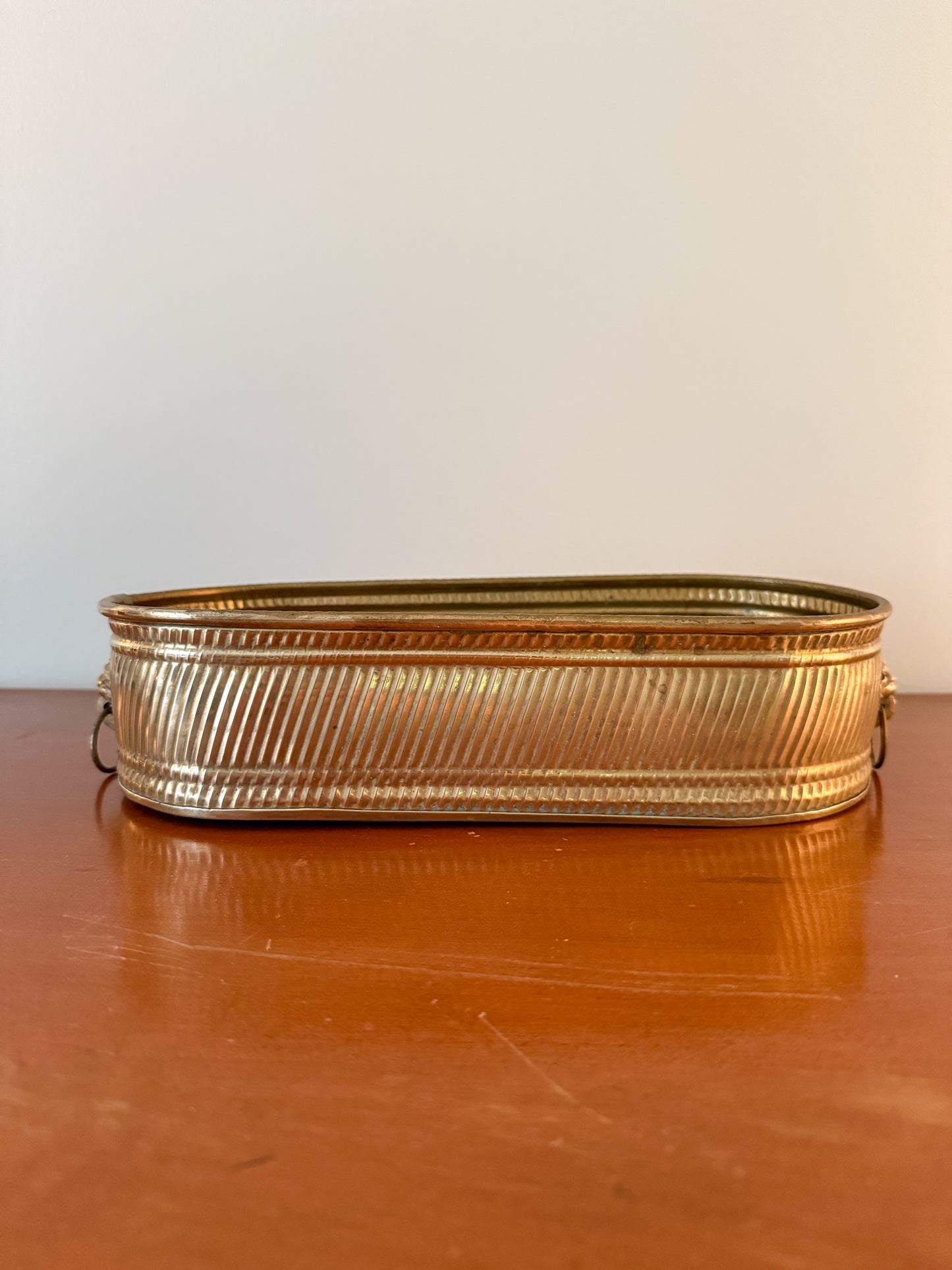 Brass Planter with Lion Heads