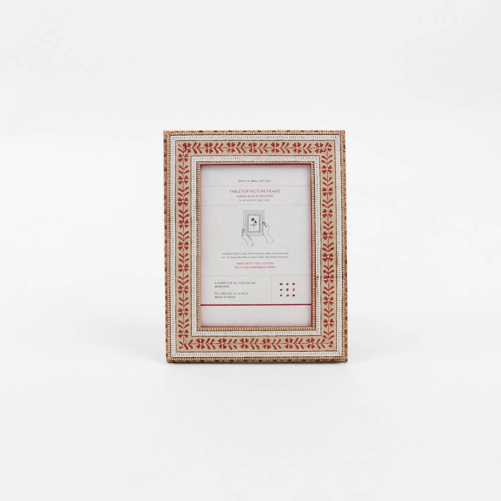 Table Top Picture Frame - Sienna Floral Stripe