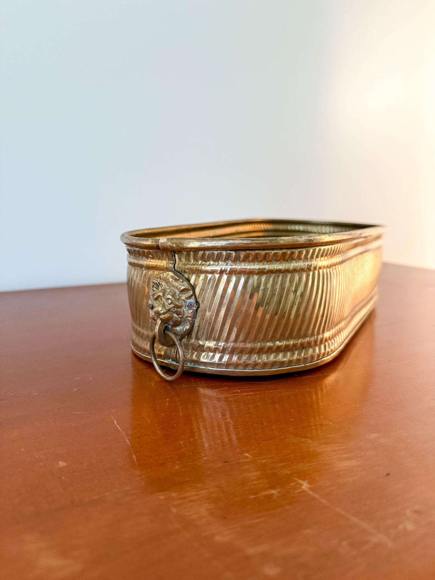 Brass Planter with Lion Heads
