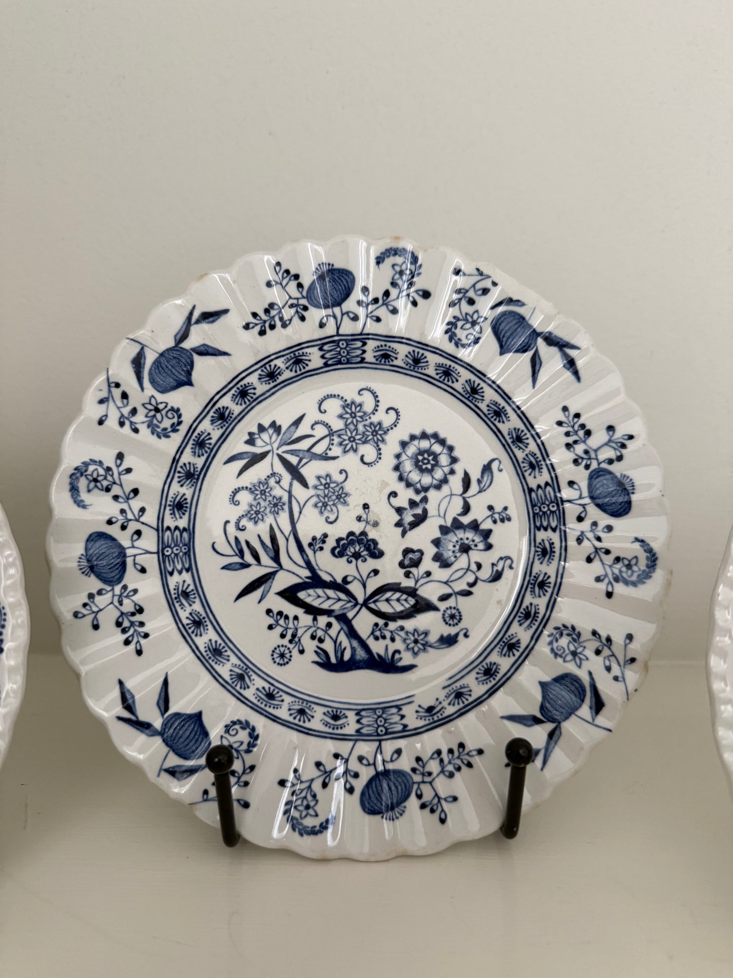 Set of 3 Blue and White Plates