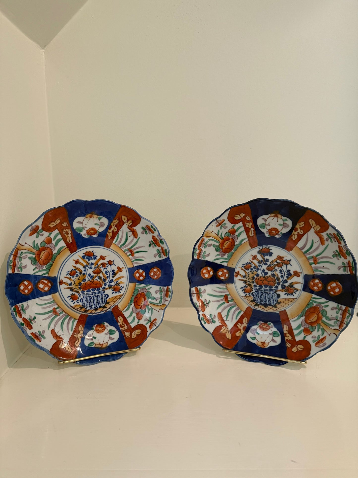 Pair of Chinoiserie Scalloped Plates