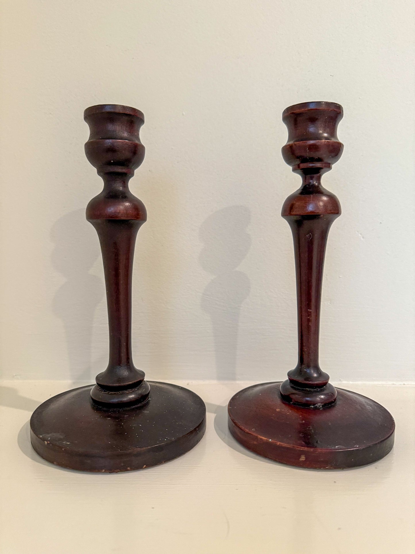 Pair of Wooden Candlesticks