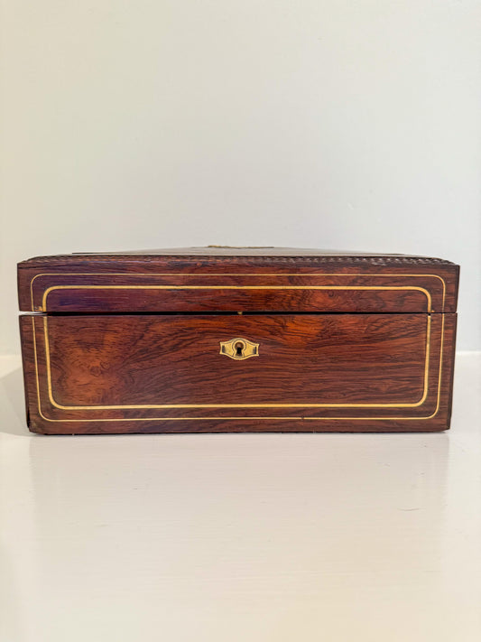 Antique Box with Brass Inlay
