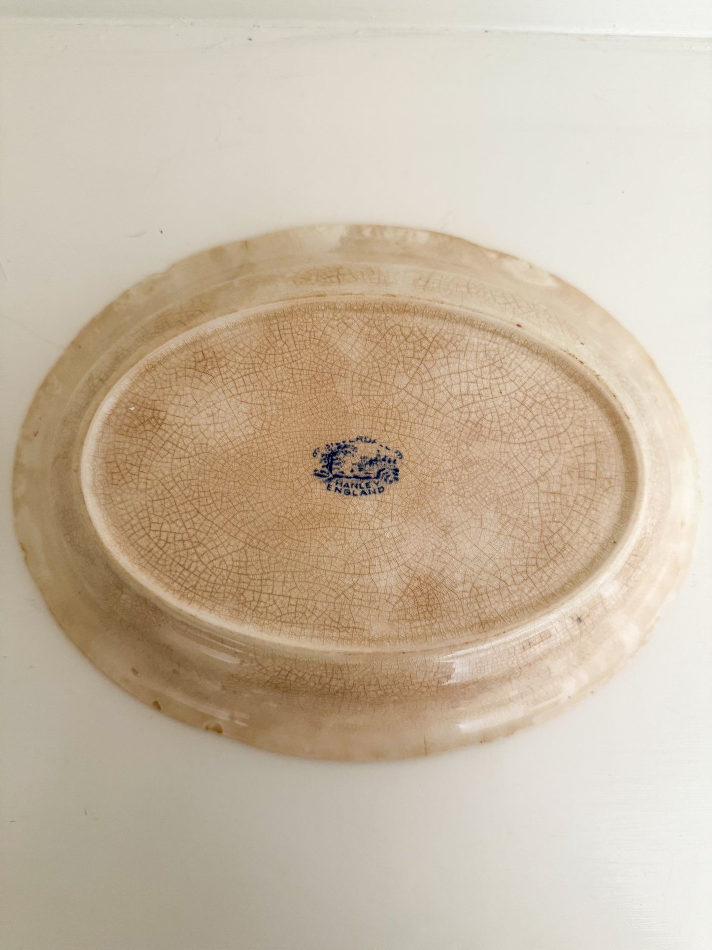 Antique Blue and White Serving Bowl