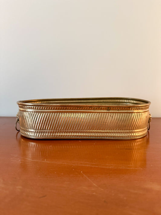 Brass Planter with Lion Heads