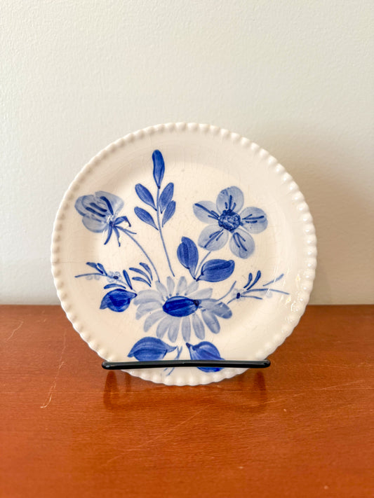 Small Blue and White Hand-Painted Dish