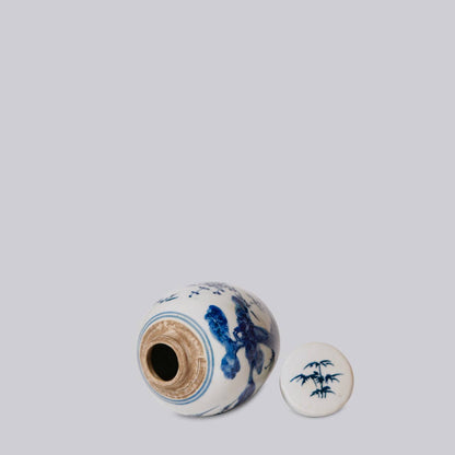 Blue and White Porcelain Mini Three Friends Round Jar