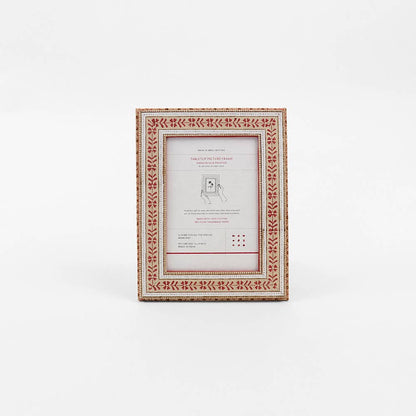 Table Top Picture Frame - Sienna Floral Stripe