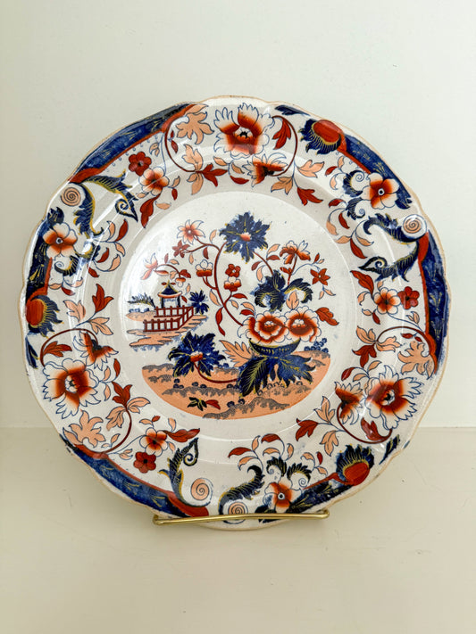 Pair of Blue and Red Chinoiserie Plates