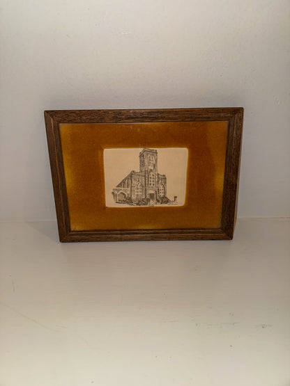 Antique Framed Print of Church