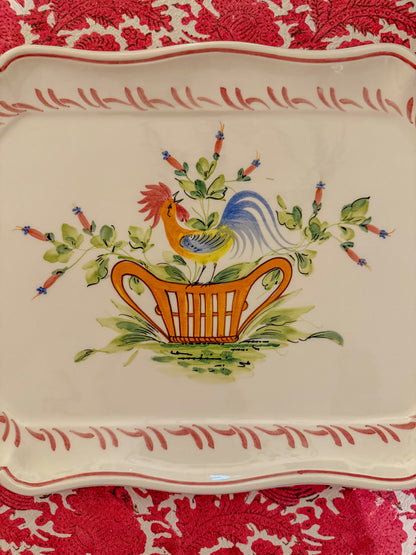 Hand-Painted Italian Rooster Platter