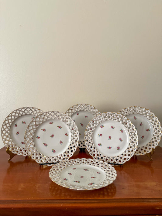 Set of 6 Floral Plates