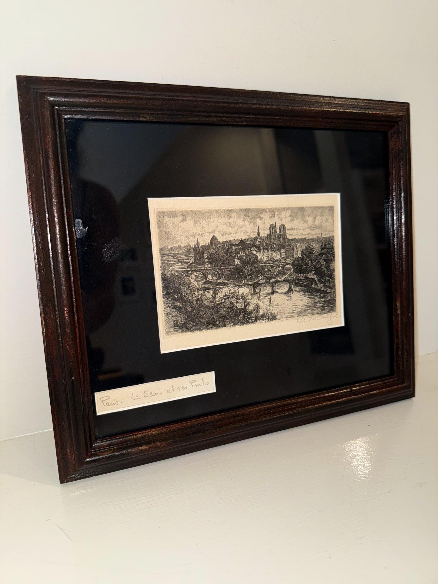 Framed Paris Sketch with Black Mat