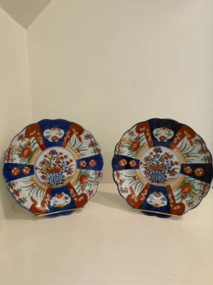 Pair of Chinoiserie Scalloped Plates