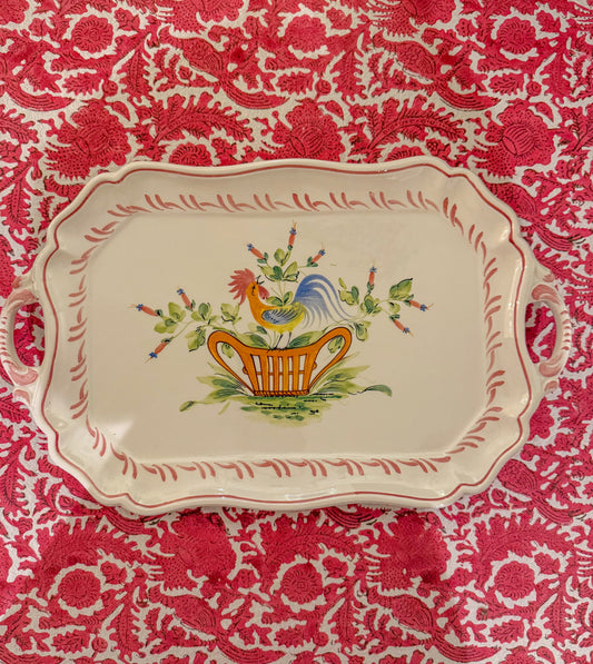 Hand-Painted Italian Rooster Platter