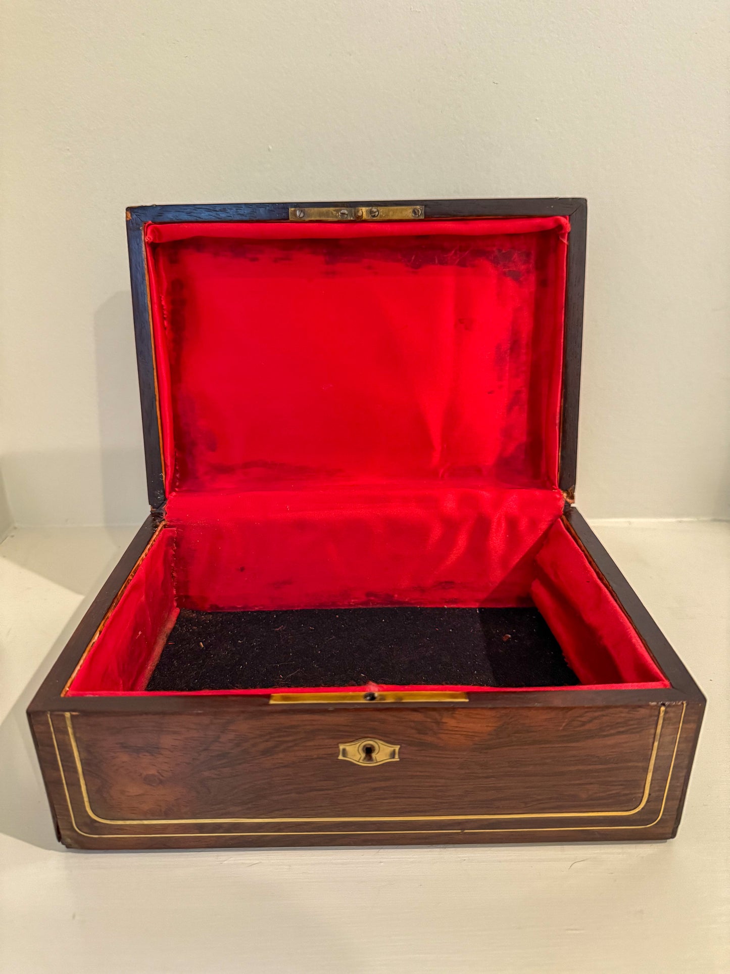 Antique Box with Brass Inlay