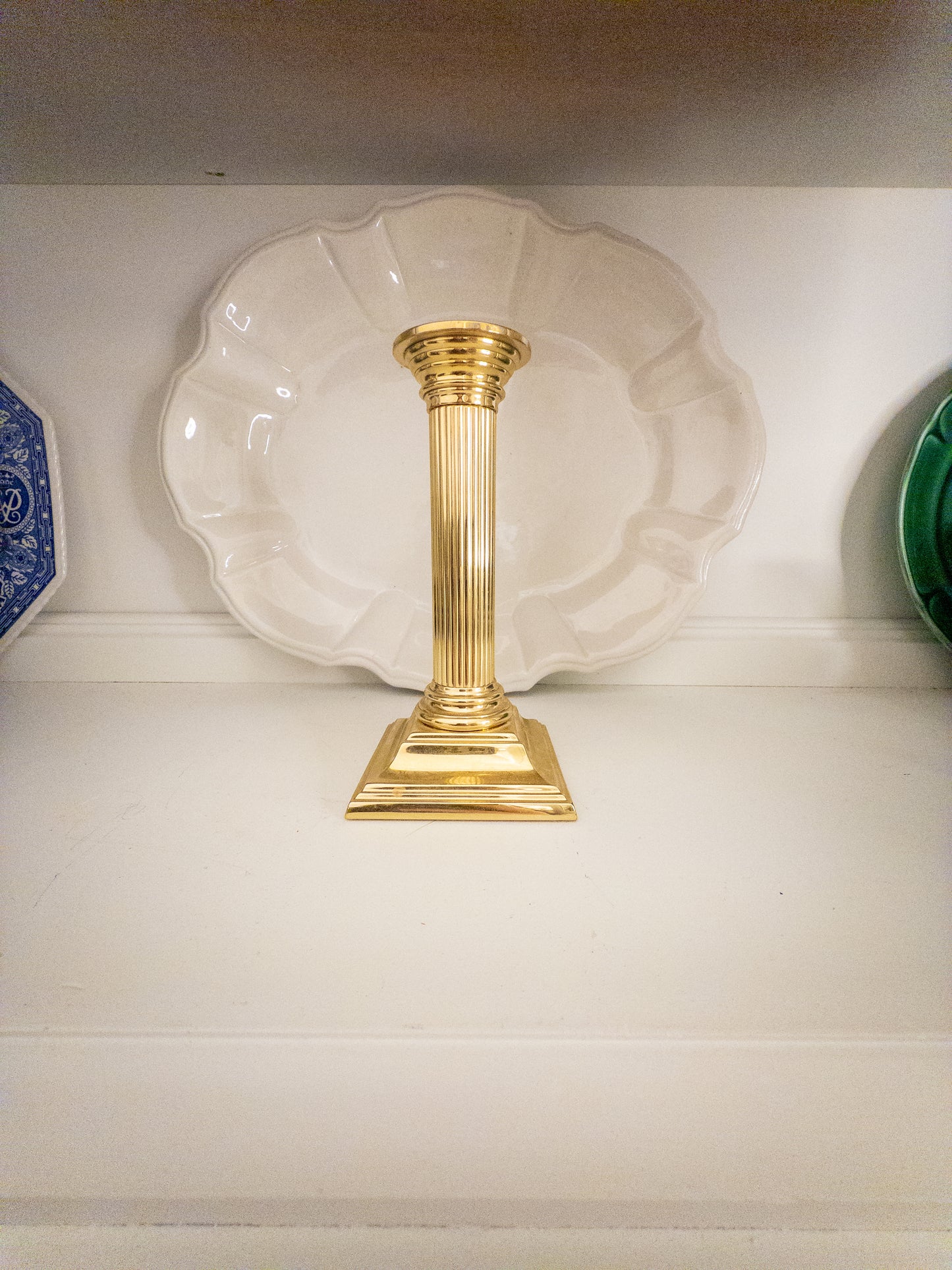 Fluted Column Brass Candlestick