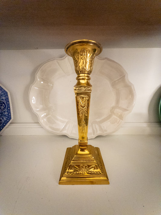 Large Gold Candlestick with Bows