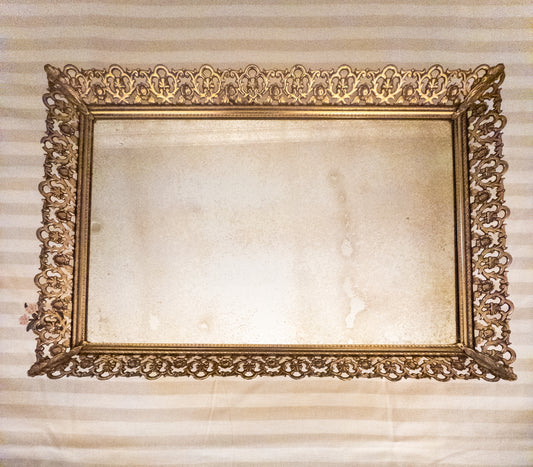 Mirrored Gold Tray