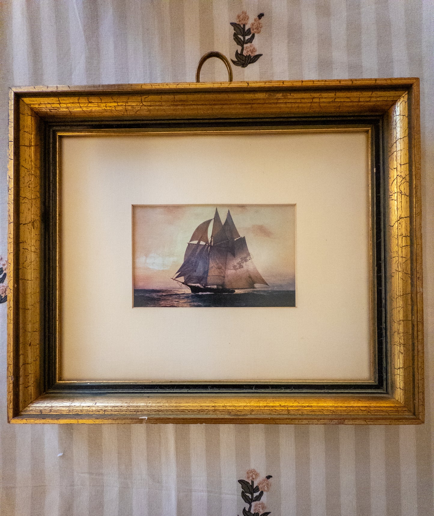 Sailboat Print in Gold Frame