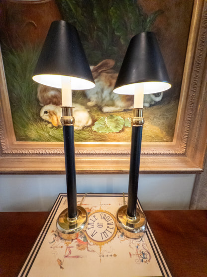 Pair of Black and Gold Lamps