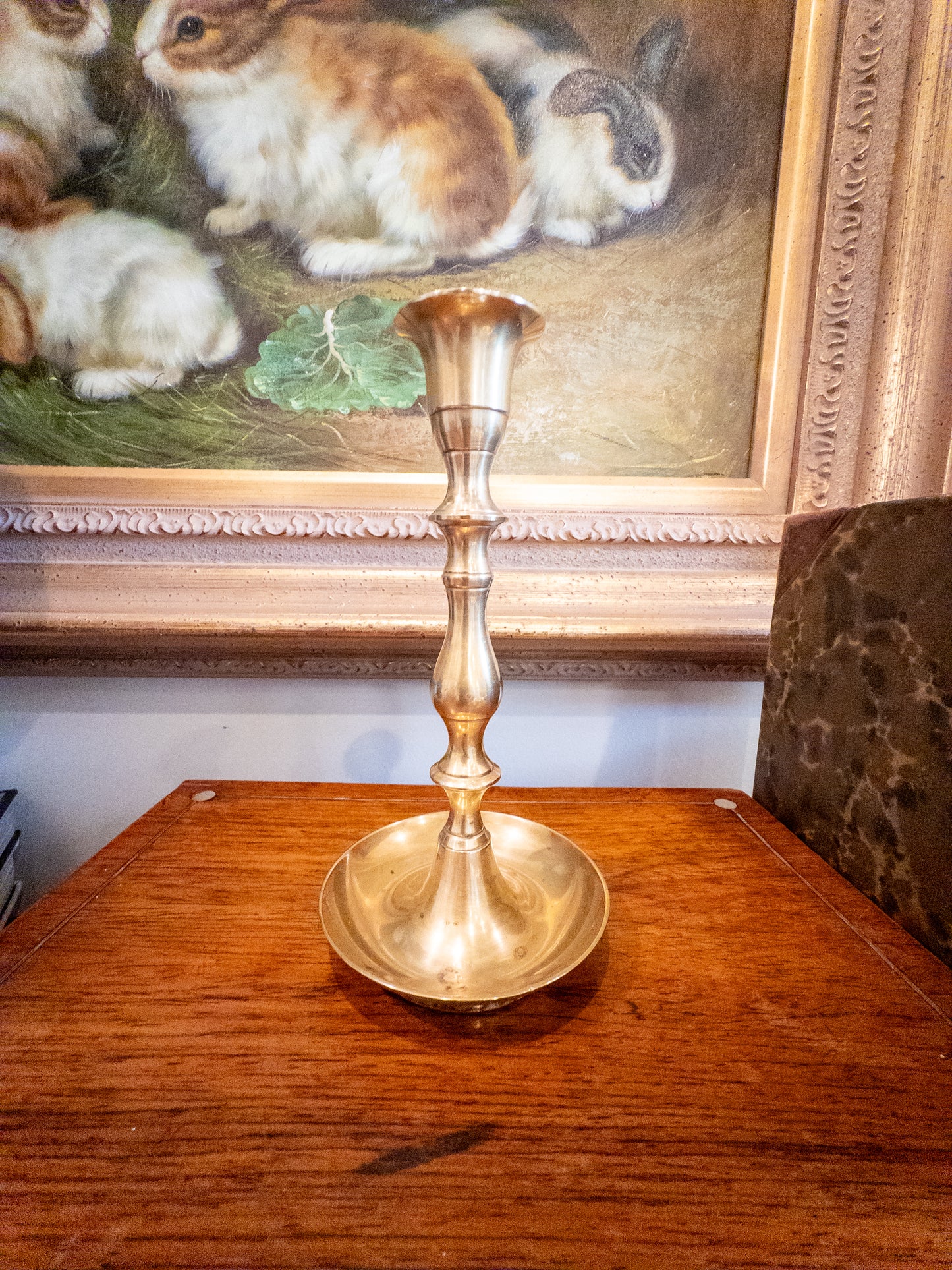 Round Brass Candlestick