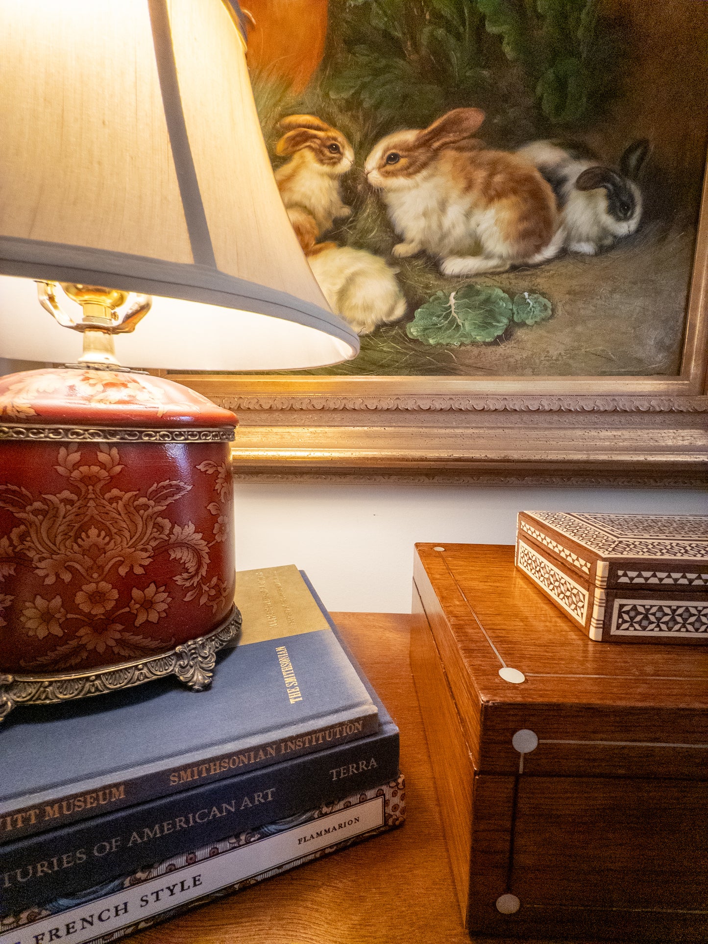 Small Red and Gold Lamp