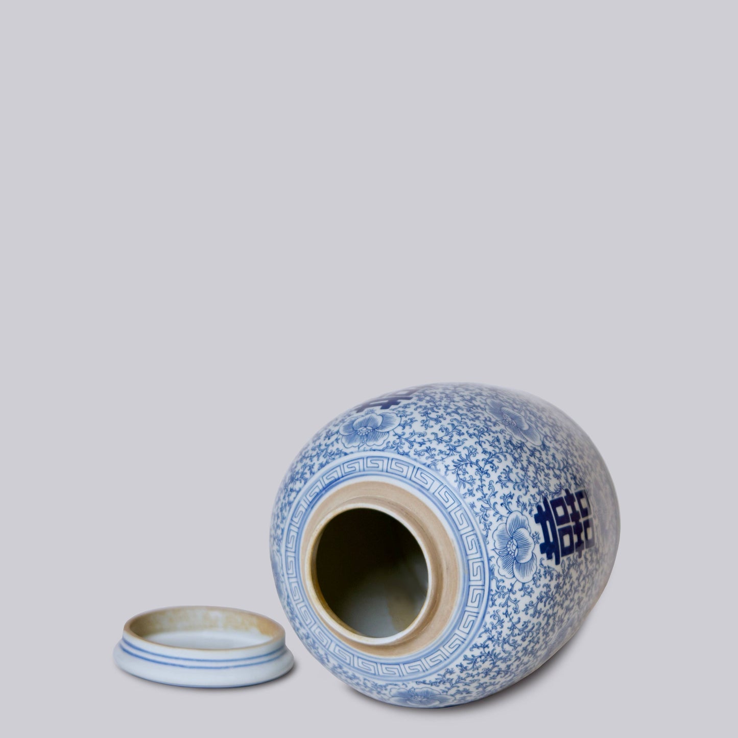 Double Happiness Blue and White Porcelain Jar